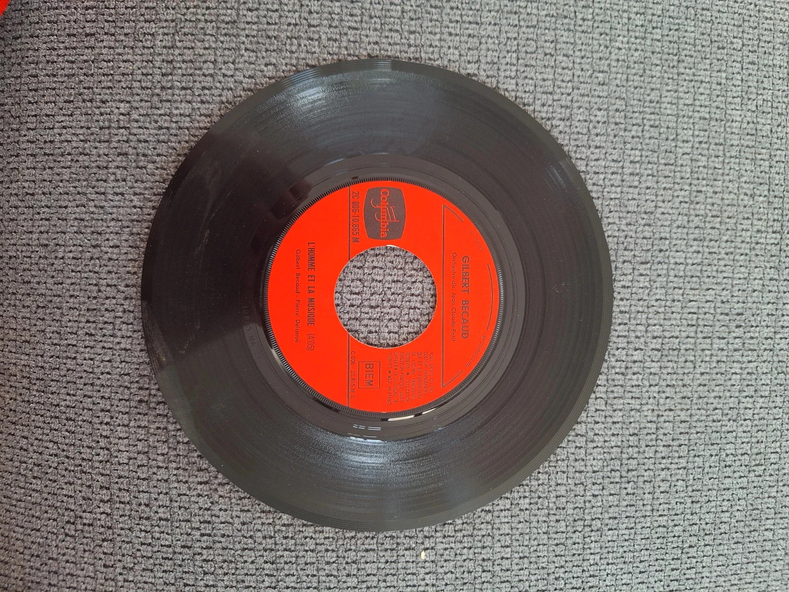 Vinyle 45 tours Gilbert Becaud L'homme et la musique – photo 3